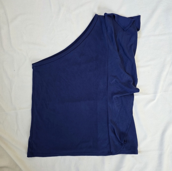 ✨ Mossimo One-Shoulder Ruffle Sleeve Top – Indigo – Size Small ✨ - Picture 8 of 12